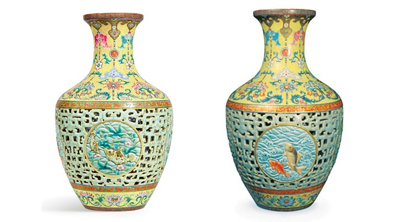Links die Yamanaka-Vase, rechts die Bainbridge-Vase (beide Foto via via Antiques Trade Gazette)