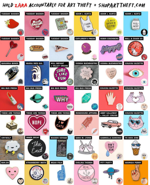 Une vingtaine d'artistes pour plus de 40 logos plagiés, selon Adam J.Kurtz Image via le compte Instagram de Adam J.Kurtz @adamjk