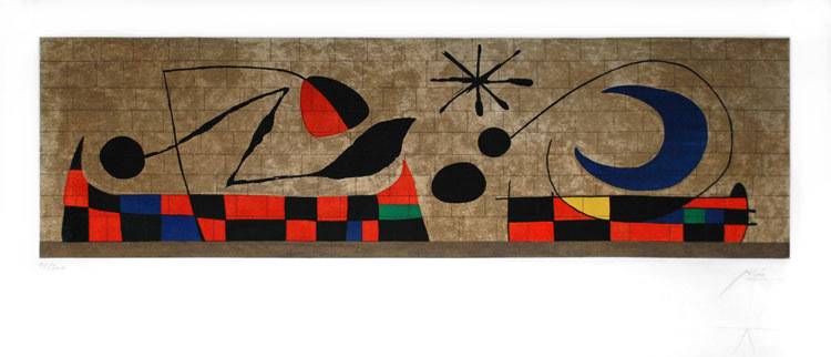 JOAN MIRÓ. La lune JOAN a regardé. La lune. Fresque céramique pour le siège de l'UNESCO à Paris (1958)