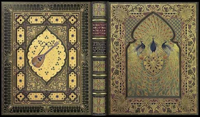 A bejeweled version of the Rubaiyat was lost in the Titanic sinking. Image: Booktryst