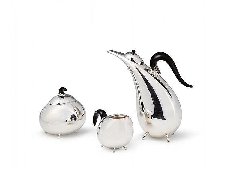A Pomellato silver coffee service