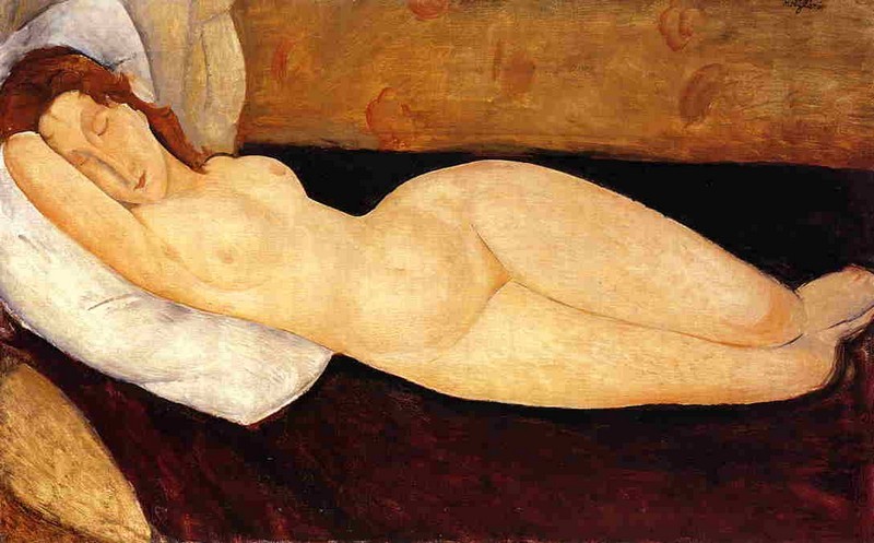 Amadeo Modigliani, ‘Nu couché avec la tête reposant sur le bras droit’, 1918. Bild: Fondation Modigliani