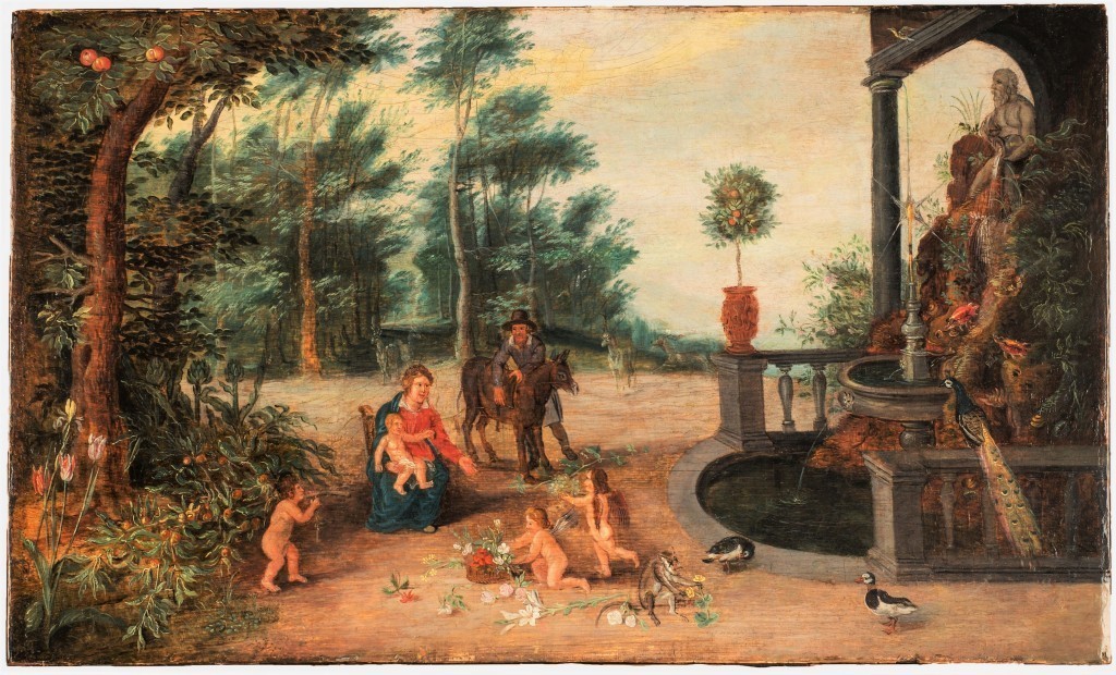 Jan Brueghel Le Jeune, « Reposez-vous sur la piste dans un parc », vers 1640, image ©Pfand & Auktion