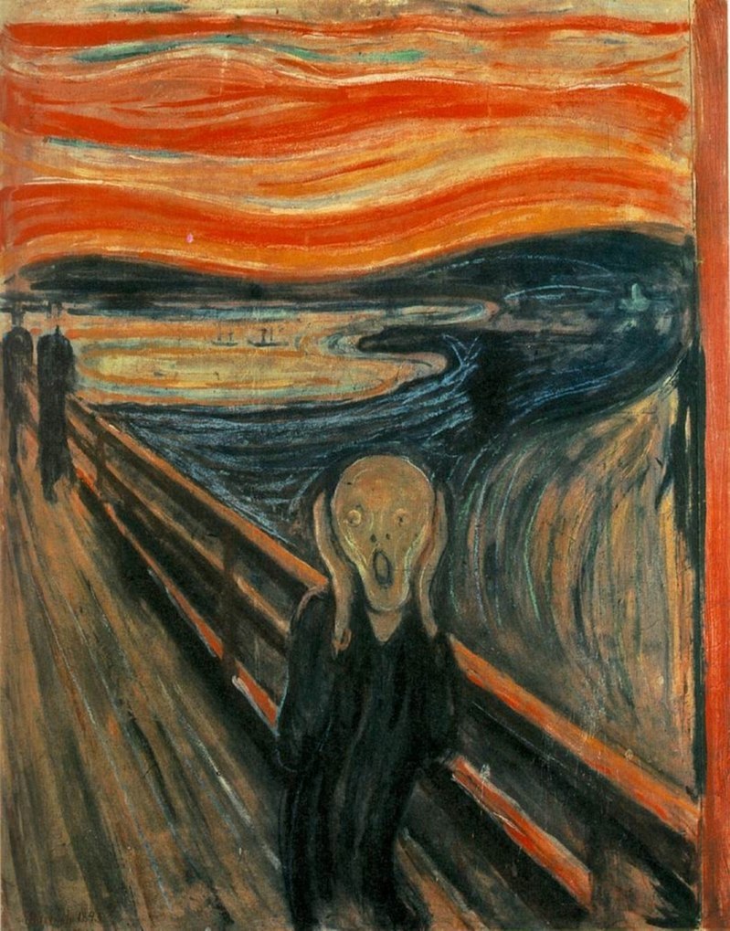 Edvard Munch, « Le Cri », la peinture fait partie de la collection de la Galerie nationale d'Oslo.