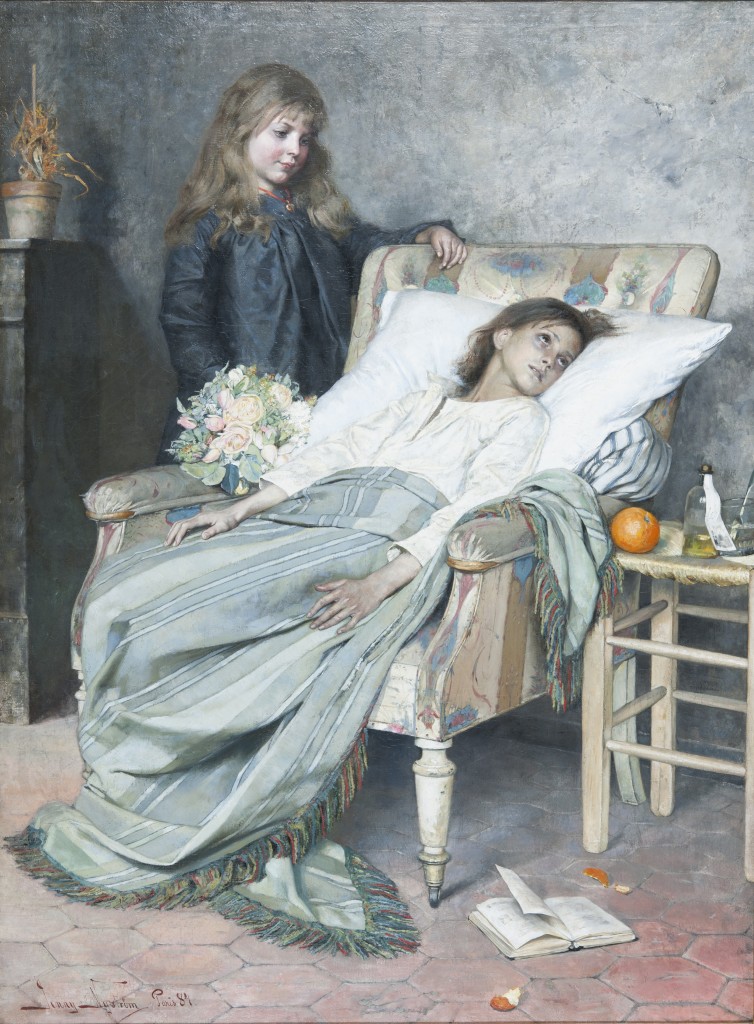 NM 7303, Jenny Nyström, Konvalescenten, Sign. 1884, Olja på duk