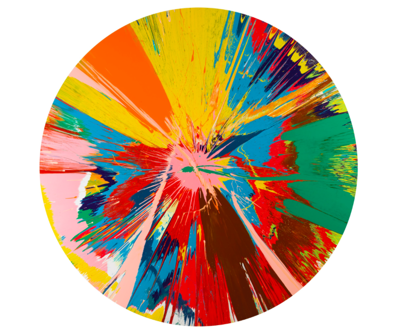 Damien Hirst, Beautiful, shattering, slashing, voilent, pinky, hacking, sphincter paintingEstimate: £250 000 -350 000Hammer price: £755 000