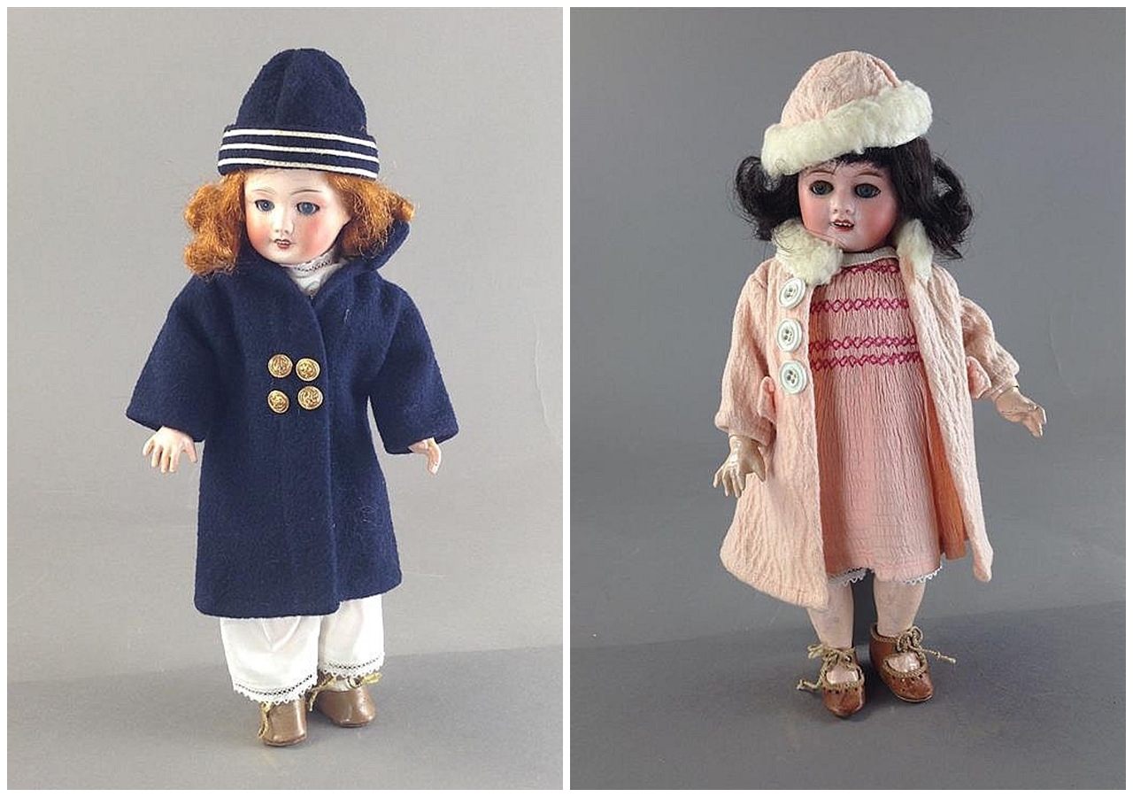 Muñecas de porcelana Bleuette. Imagen vía: Barnebys