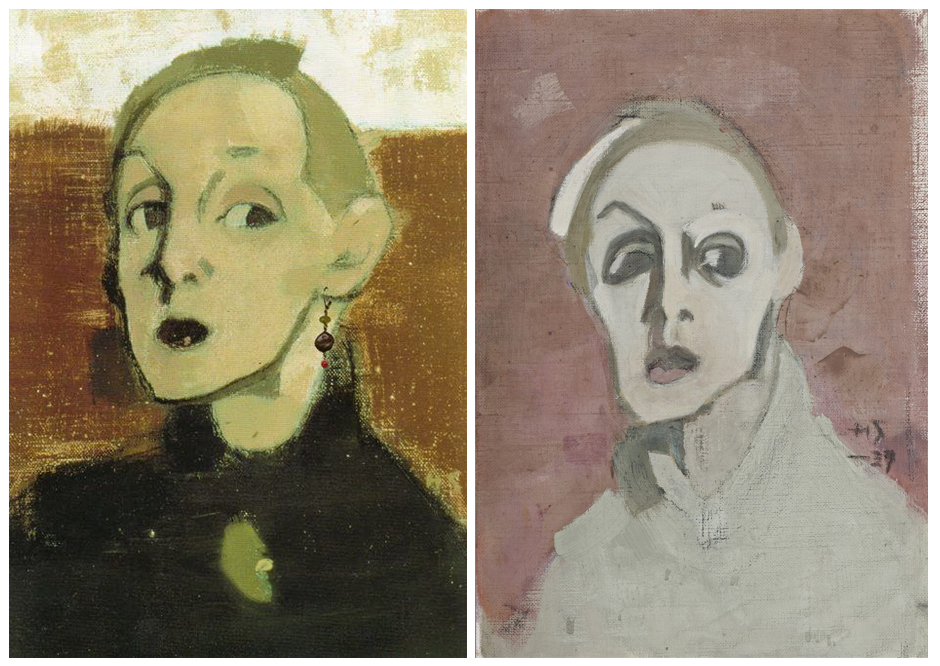 Självporträtt, till vänster från 1939, till höger från 1938. Bilder: Pinterest
