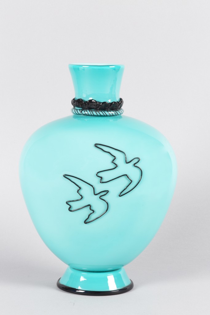 TOMASO BUZZI - Vase mit türkiser Ummantelung, VENINI, Murano ca. 1932 Schätzpreis: 50.000-70.000 EUR
