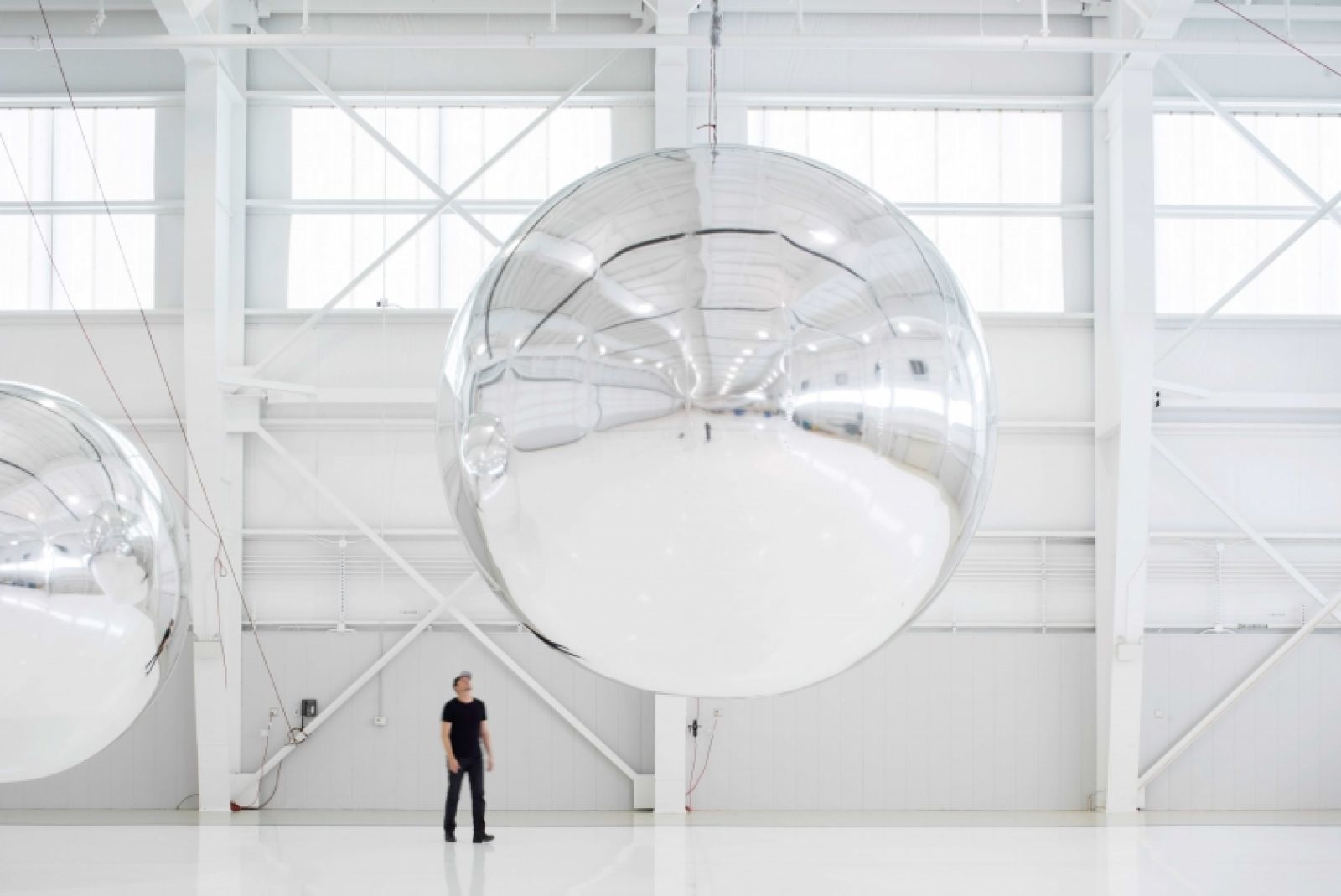 Paglen with his Prototype for a Nonfunctional Satellite (Design 4; Build 4), 2013. Photo: © Altman Siegel Gallery and Metro Pictures