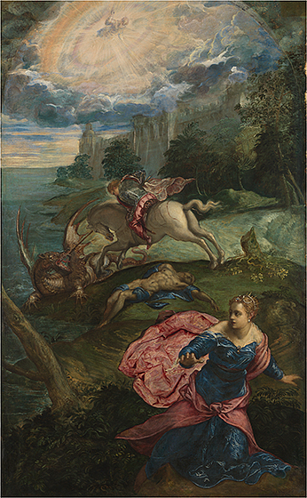 Jacopo Tintoretto, Saint George and the Dragon, c. 1553, oil on canvas, The National Gallery, London. Holwell Carr Bequest, 1831. © The National Gallery, London.