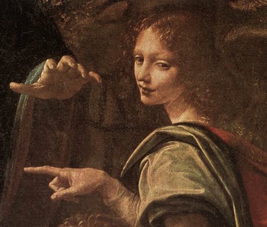 Virgin of the Rocks, detalj bild från första versionen. Image: artistnetwork.com