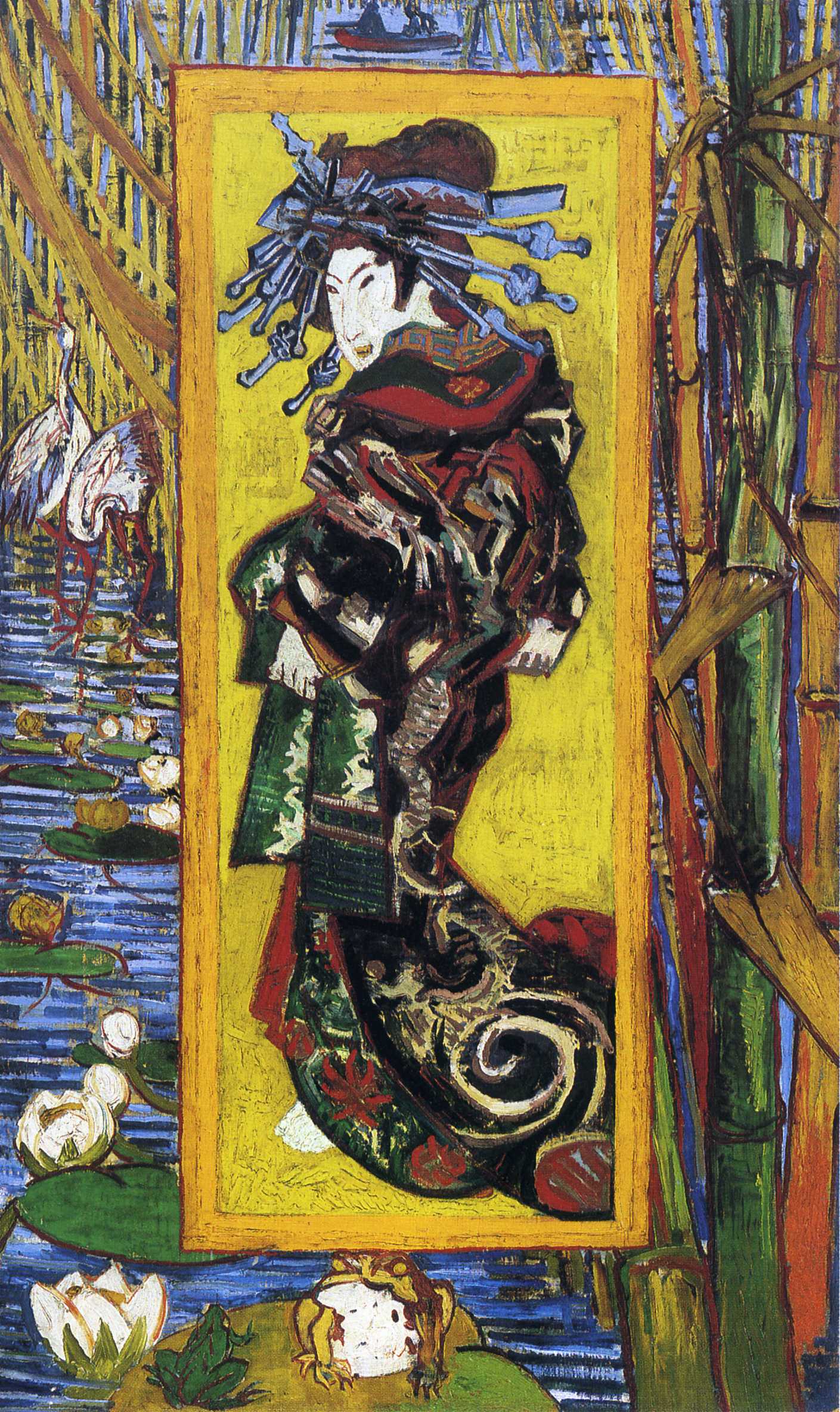 Vincent van Gogh, Japonaiserie- Oiran, après Kesaï Eisen', 1887, image via artvan-Gogh