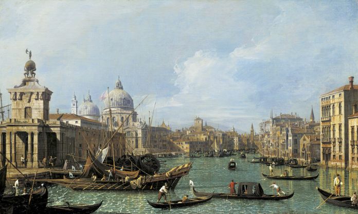 Canaletto, L'entrée du Grand Canal looking, vers l'Ouest, c. 1729–30