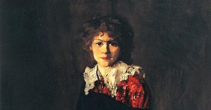 Detaljbild från Robert Henri , "The Art Student (Miss Josephine Nivison)" år 1906. Portättet är målat när Josephine är 22 år gammal. Foto via Wikipedia.