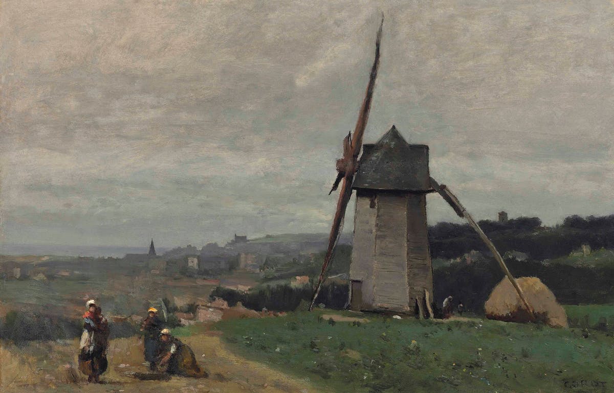 Jean-Baptiste Corot, « Étretat - Un Moulin À Vent », vers 1855-65