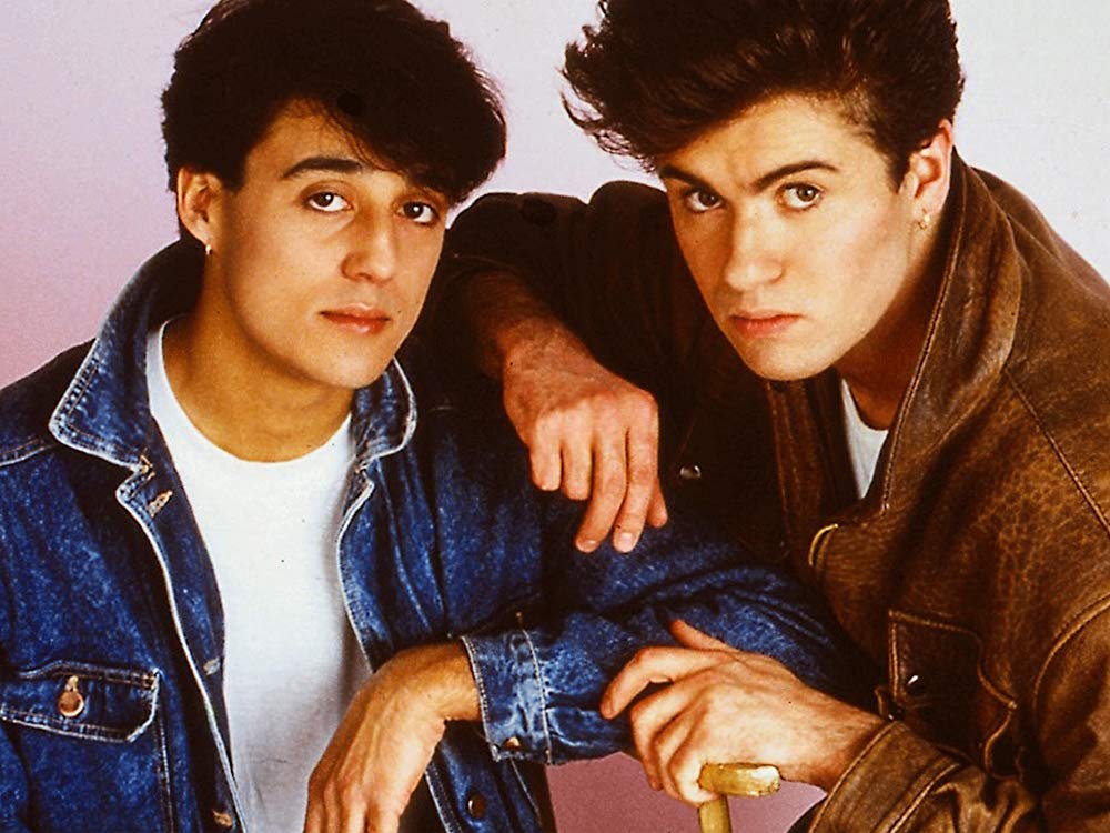 From 1981 to 1986, George Michael and Andrew Ridgeley collaborated under the name "Wham!" Photo via amazon.com
