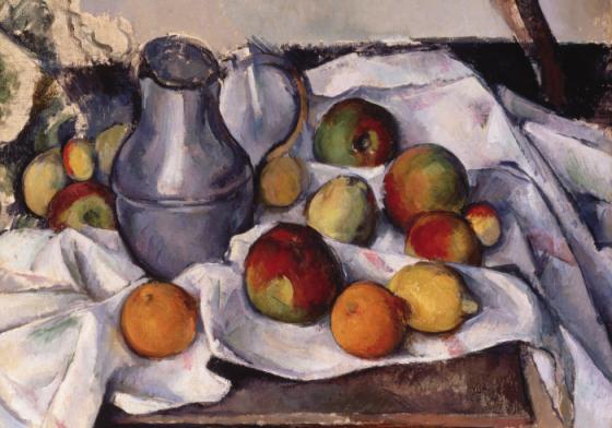 Cézanne, « Bouilloire et fruits », image via Artnet