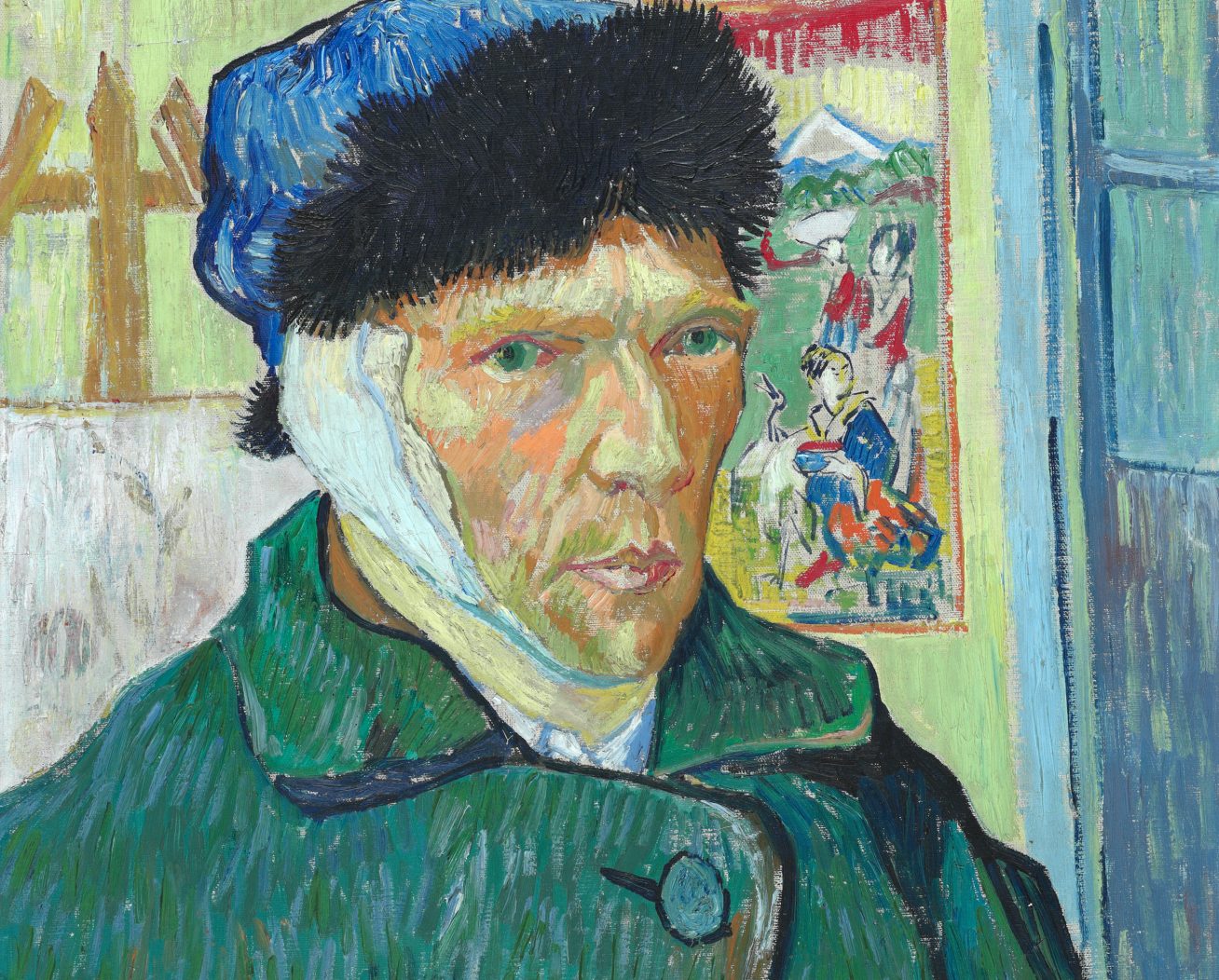 Vincent van Gogh, Autoportrait à l'oreille coupée, 1889, image via The Courtauld Institute of Art
