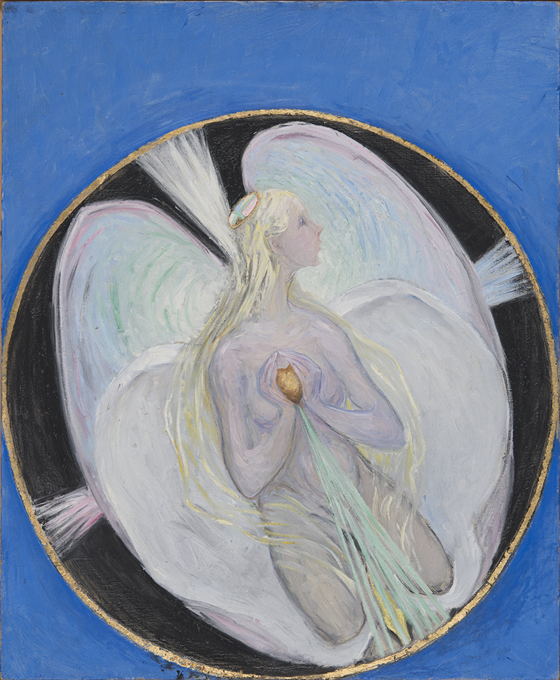 HaK193, Mänsklig kyskhet, Altarbilder, 1915. 46x30cm, tempera och olja på duk. © Stiftelsen Hilma af Klints Verk, Foto : Moderna Museet, Stockholm