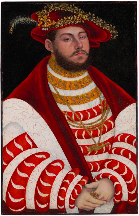 LUCAS CRANACH DER ÄLTERE (1472 Kronach - 1553 Weimar) - Portrait des Kurfürsten Johann Friedrich I. von Sachsen, Öl/Holz, 1530er Jahre