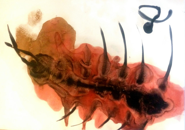 Patrick Joël Tatcheda, Yonkeu Abyssinie, 2016, Peinture, Mixed media 50 x 70 cm Galerie MAM, Douala