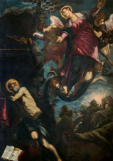 Jacopo Tintoretto, The Apparition of the Virgin to Saint Jerome, c. 1580, oil on canvas, Sala di Lettura, Ateneo Veneto, Venice