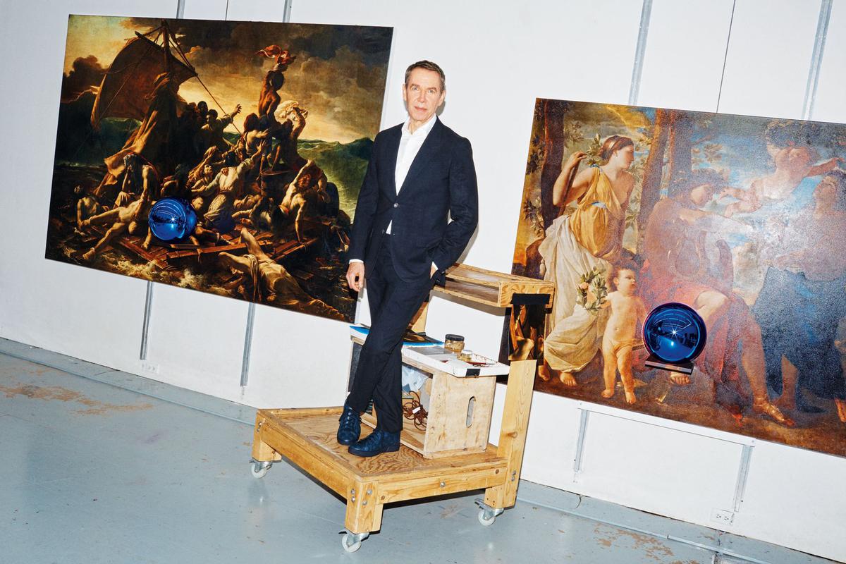 Jeff Koons parmi ses œuvres dans son atelier new-yorkais. Photo: Lewis Mirret