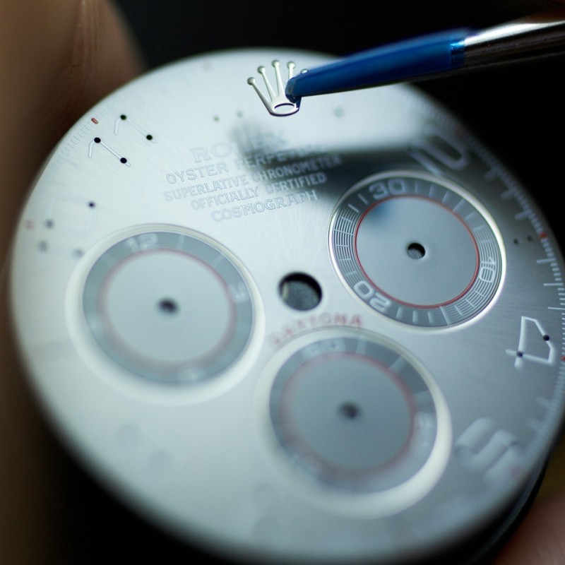 Rolexklocka under produktion.